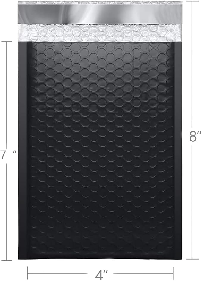 FCLMHD bubble mailers 4x8 100pack waterproof envelopes 4x6 bubble mailers Shipping Envelopes Bags black padded envelopes for Small Business, Envelope Mailers（100 4x8)