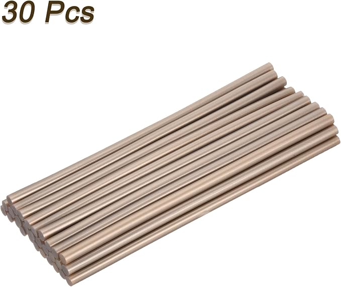 uxcell 30pcs Full Size Hot Glue Gun Sticks 8-inch x 0.27-inch High Sticky Small Hot Glue Sticks for Glue Gun, Champagne Gold