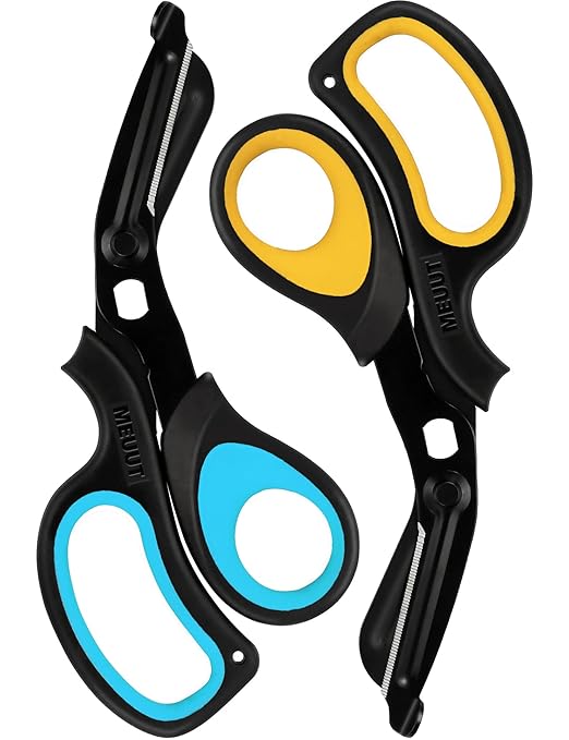 MEUUT 2 Pack Trauma Shears Patented Bandage Scissors for Left and Right Hand - Medical Supplies with 8 inch Heavy Duty Medical Scissors for EMT Workers Nurses