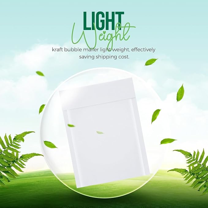 Fuxury White Kraft Bubble Mailer 6x10" 600 Pack Usable Size 6x9" Thick Padded Envelopes Bulk Self Seal Bubble Envelopes Waterproof Cushioned Padded Mailers for Small Business Shipping Invoices Cards