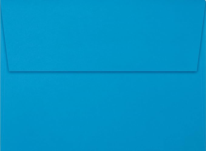 LUXPAPER A7 Invitation Envelopes for 5 x 7 Cards in 80 lb. Pool, Printable Envelopes for Invitations, w/Peel and Press Seal, 500 Pack, Envelope Size 5 1/4 x 7 1/4 (Blue)