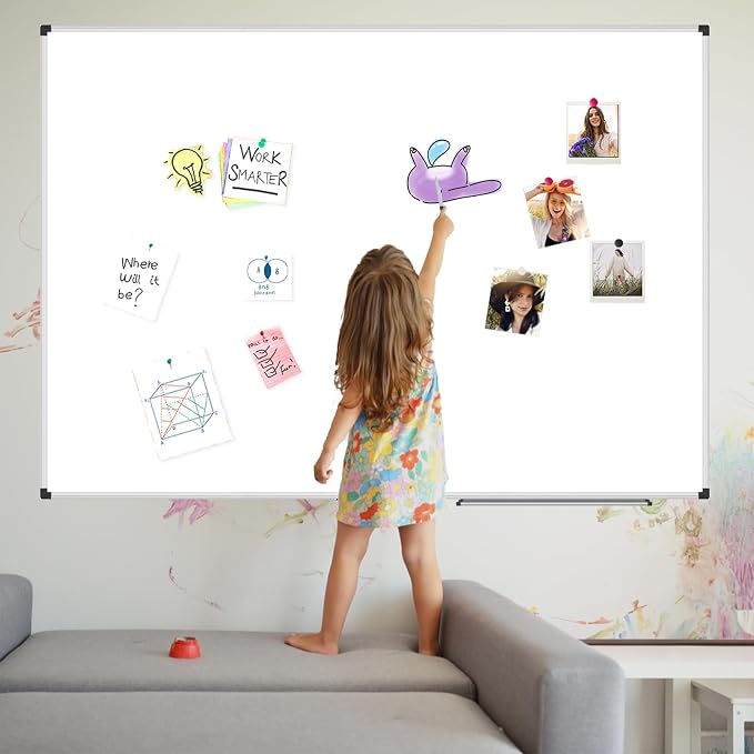 XBoard Magnetic Dry Erase Board 36 x 24 Inch, 3' x 2' White Board for Wall | Silver Aluminum Frame Presentation Board for Home Office Classroom (Pack of 2)