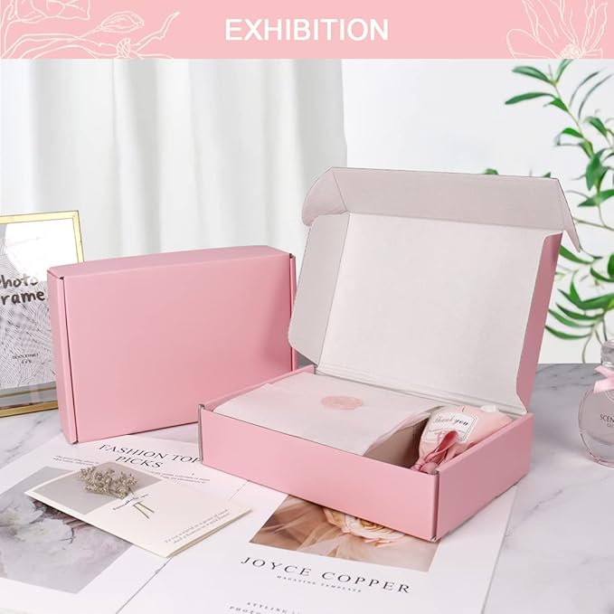 Shipping Boxes for Packaging 9x6x2", 20 Pack Pink Cardboard Boxes for Mailing, Shipping Mailer Boxes Medium for Small Business