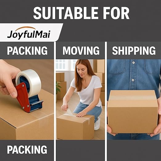 Clear Packing Tape, 6 Rolls 1.88inches Wide, 65 Yards Per Roll, 390 Total Yards Tape for Shipping Packaging Moving Sealing, Thicker Clear Packing Tape, (2.7Mil x 1.88" x 65Yds)