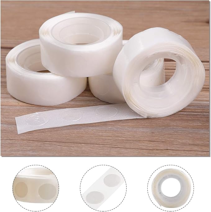 gegemaoyi 1600pcs Glue Point Clear Balloon Glue Removable Adhesive Dots Double Sided Dots of Glue Tape for Balloons Craft Glue Points Dots Sticky Dots or Wedding Decoration