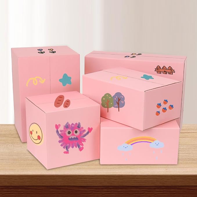 Pink Shipping Boxes Medium 9x6x4 Inches, 30 Pack Corrugated Cardboard Boxes for Packaging Small Business Mailing