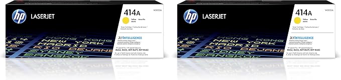 HP 414A Yellow Toner Cartridge | Works with Color LaserJet Enterprise M455dn,MFP M480f,Pro M454,MFP M479 Series | W2022A,(Pack of 2)