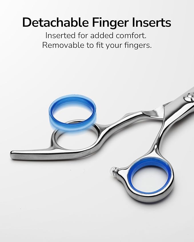 Hair Cutting Scissors, ULG Professional Hair Scissors 5.5 inch Right-Hand Razor Edge Barber Shears Salon Hair Cutting Shears Made of Japanese Stainless Steel, Hand Sharpened Blue