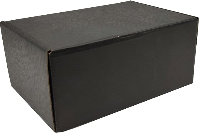 6x4x3 Shipping Boxes Set of 50, Black Mailer Corrugated Cardboard Box | for Packaging, Literature, Packing, Mailing, Storage, Small Business, Moving, Gift, Supplies, Quick Fold, Tab Locking