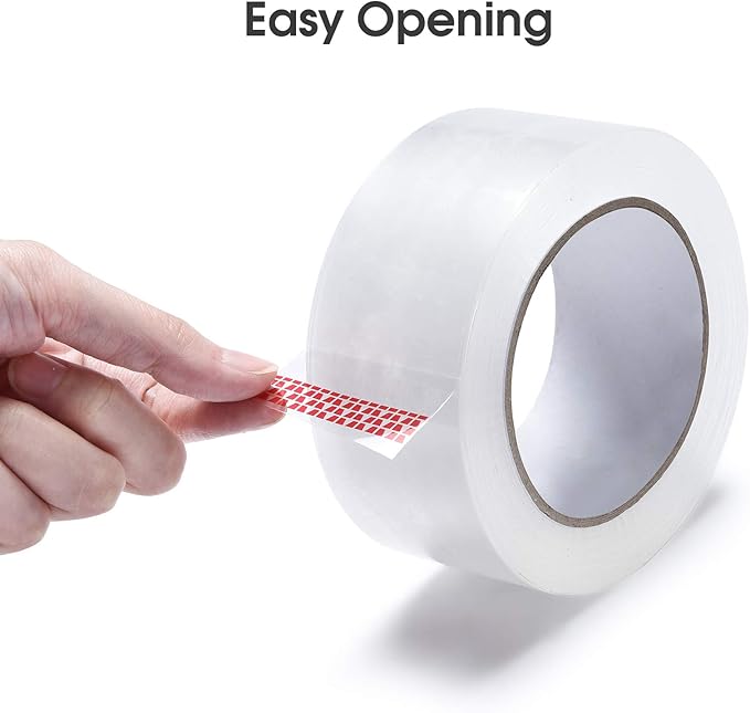 Pacific Mailer Clear Packing Tape, Packaging Tape for Shipping Packaging Moving Sealing, 3 Inch Wide, 2.0mil Thickness, 110 Yard Per Roll [Pack of 6 Rolls]