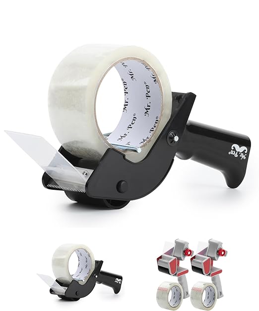 Mr. Pen Tape Dispenser Gun, 2 Inch, Includes 1 Clear Packaging Tape, for Packing Boxes, Shipping & Moving