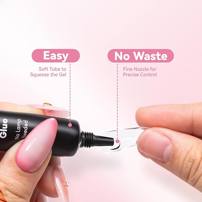 Makartt Hema-Free Semi Solid Nail Glue for Press On Nails, 20s Air Dry No UV Lamp, Super Strong 4+ Weeks Hold, Bubble Free Nail Adhesive for Acrylic Tips DIY Nail Art for Beginners & Salon Nail Techs