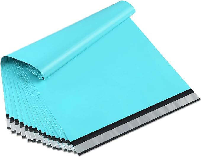 UCGOU Large Poly Mailers 14x17 Inch Teal 100 Pack Plastic Shipping Bags | Self Seal Adhesive Waterproof Tear Proof Mailers Poly Bags Strong Mailing Envelopes Packing for Clothes Books Accessories