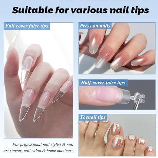 Soft Gel Nail Tips Glue, 2Pcs 15ml Super Strong Semi Solid Nail Glue Gel UV Light Curing Needed Glues for Press On Clear False Tips Bonding Acrylic Nails Extension Home Manicure