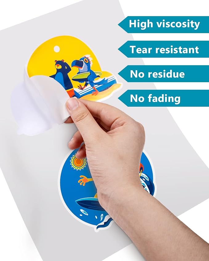 QYH Premium Printable Vinyl for Inkjet Printer-20 Matte Sticker Paper Waterproof 8.5" x 11" White Labels