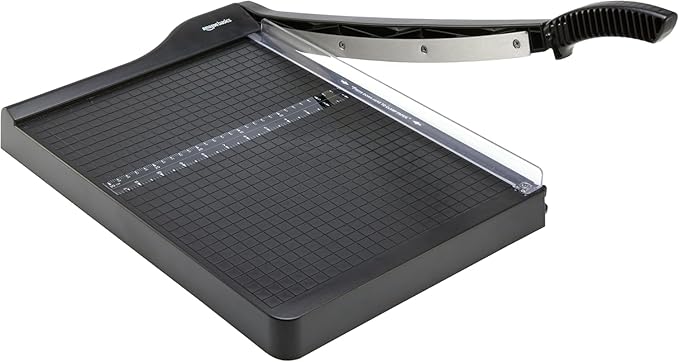 Amazon Basics Paper Trimmer Cutter for Office and Crafts, Heavy-Duty, Portable Guillotine Paper Cutter, 15-Inch, 10-Sheet Cardstock for Photos