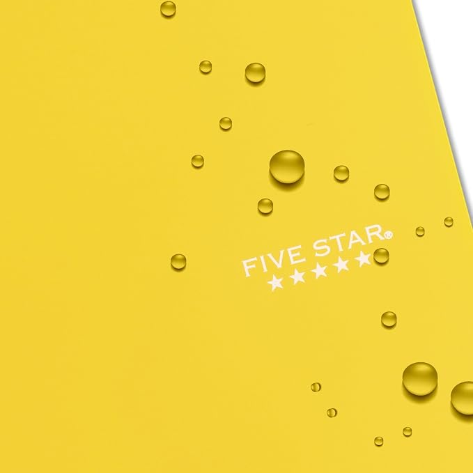 Five Star Spiral Notebook + Study App, 3 Subject, Wide Ruled Paper, 8" x 10-1/2", 150 Sheets, Fights Ink Bleed, Water Resistant Cover, Harvest Yellow (73463) (Pack of 6)