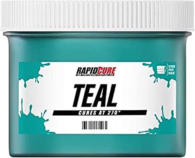 Rapid Cure® Screen Printing Ink Teal (Pint- 16oz) - Plastisol Ink for Screen Printing, Fast Curing Fabric Paint - Screen Print Direct®, USA Made