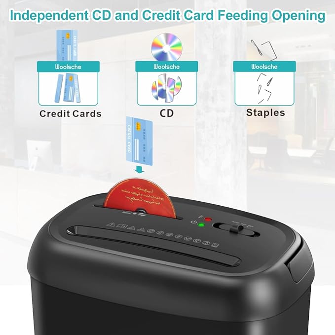 14 Sheet Cross Cut Paper Shredder, Heavy Duty Home Office Shredder with 6.6 Gallon Basket, P-4 Security Level, Jam Proof Design for Home and Office