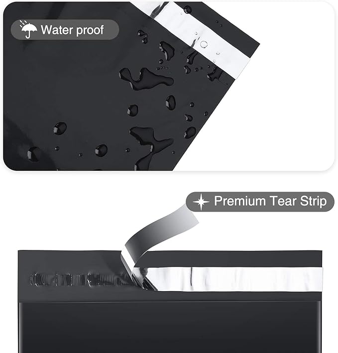 Fuxury 2000 Pcs 19x24" Poly Mailers,Waterproof Mailing Envelopes for Clothing, Strong Adhesive Poly Shipping Postage Bags for Small Business(Black)