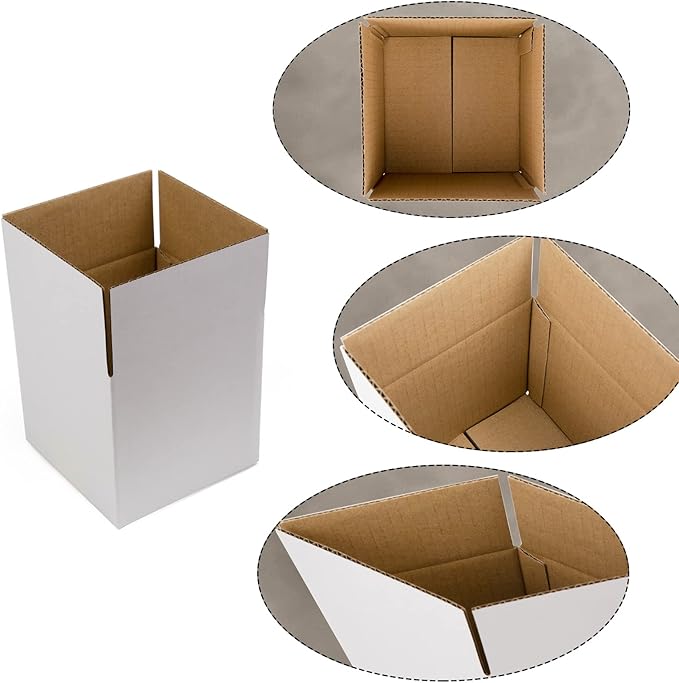 White Shipping Boxes 5x5x5 Inches Small Corrugated Cardboard Boxes, 25 Pack
