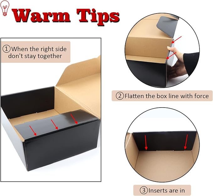 Hoikwo Medium Shipping Boxes for Mailing Shipping Packaging, Corrugated Cardboard Boxes for Packaging Small Business, (Black, 12x9x3-20 Pack)