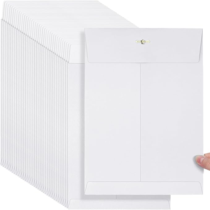 Teling 50 Pcs Manilla Clasp Envelopes Kraft Closure | Metal Clasp Secure Closure, Reinforced Flap, Small Catalog for Documents Mailing Files, Office School Business Home