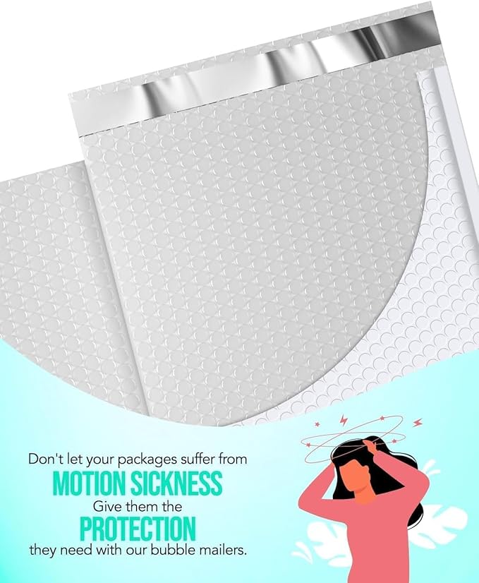 GSSUSA Large Bubble Mailers 10.5x16 Inch 100 Pack White Padded Envelopes, Strong Adhesion Packing Bags Self-Seal Shipping Envelopes for Mailing Clothes,Magazines