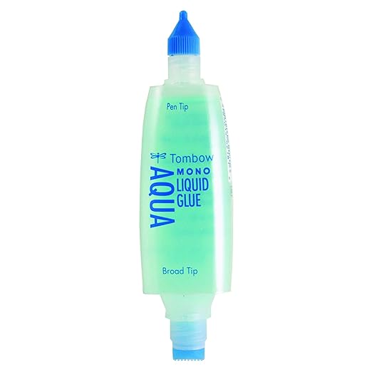 Tombow 52180 Mono Aqua Liquid Glue, 1.69 Ounce, Dual Tip Dispenser for Precise to Full Coverage Application that Dries Clear. (Pack of 2)