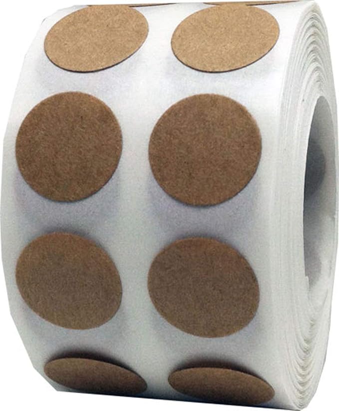 Brown Natural Kraft 1/2" Inch Round Adhesive Labels 1,000 Color Coding Dot Stickers for Efficient Inventory Management, Crafting Projects, and Organizational Tasks in Offices, Schools, and Homes