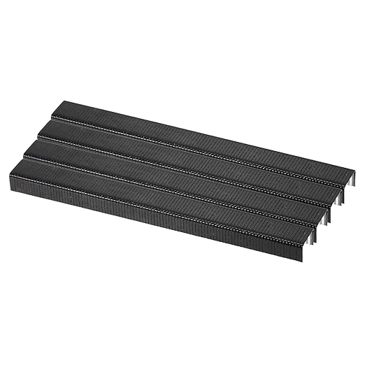uxcell 20 Gauge Narrow Crown Staples 7/16" x1/3", 5000Pcs Galvanized Steel for Pneumatic, Electric Stapler, Black