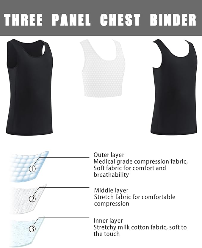 XUJI Transgender FTM Women Breathable Tank Chest Binder