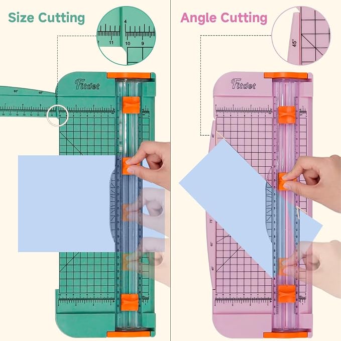 15 Inch A4 Titanium Paper Trimmer for Scrapbook & Classroom Craft | Spring-loaded hidden blade design to prevent accidental finger cuts