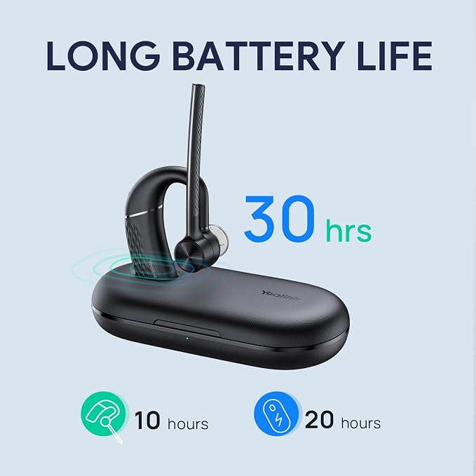 Yealink Bluetooth Headset Workstation, Office Wireless Headset with Mic, Speakerphone, Wireless Charging Pad, Charging Case, USB-C/A Dongle,Connect to Desk Phone, PC, Work with Teams Zoom
