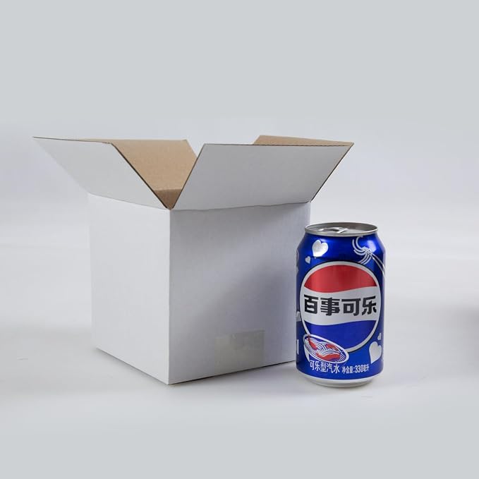 5x5x5 Inches Shipping Boxes Set of 40, White Corrugated Cardboard Box Literature Mailer for Packing Small Business