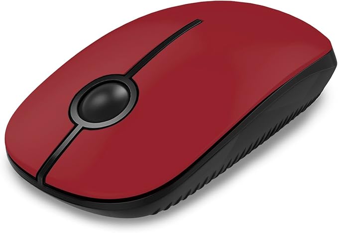 VssoPlor Wireless Mouse, 2.4G Slim Computer Laptop Mouse, Black and Red | Portable Mouse, Plug & Play USB Nano Receiver, Quiet Silent Optical Mice for Notebook, PC, Laptop, Computer, Windows, Mac