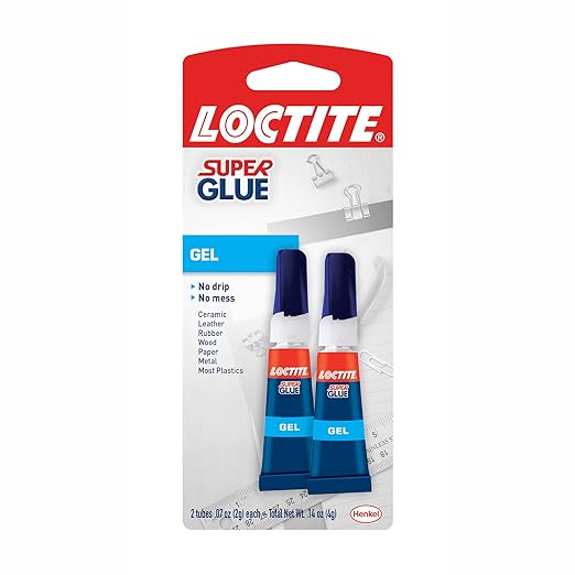 Loctite Super Glue Gel, Clear, 0.14 fl oz Tube, 2 Pack - Superglue for Plastic, Wood, Metal, Crafts & Repair, Cyanoacrylate Adhesive Instant Glue, Quick Dry