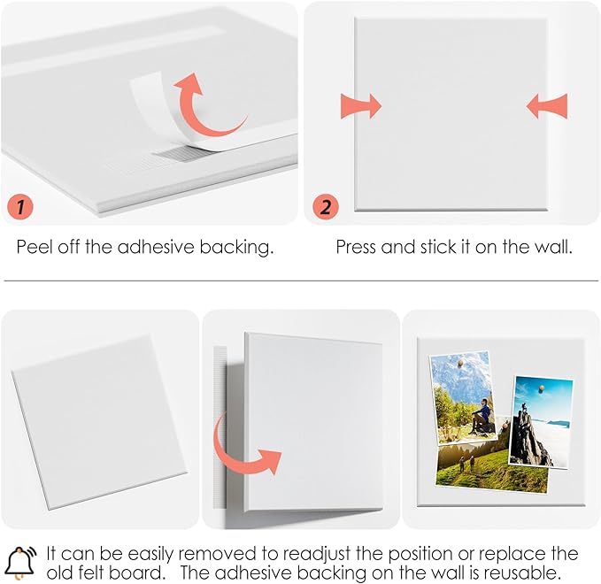 MaxGear Large Cork Board for Wall 36" x 24", White Bulletin Board, 6 Pack Felt Wall Tiles with Pushpins, Cork Boards for Office Pin Board Tack Board Cork Boards