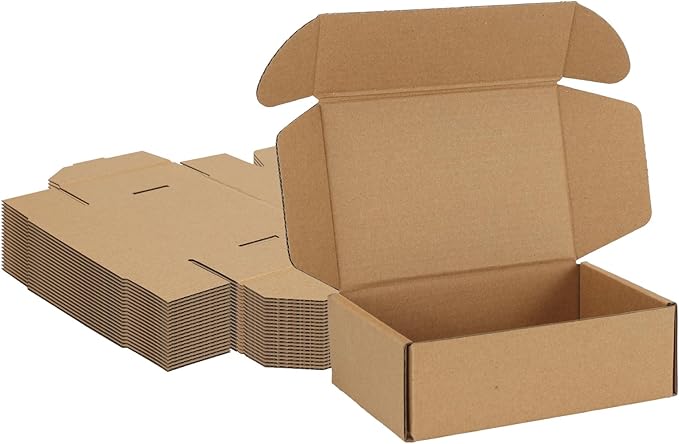 MEBRUDY 6x4x2 Inches Shipping Boxes Pack of 20, Small Corrugated Cardboard Box for Mailing Packing Literature Mailer