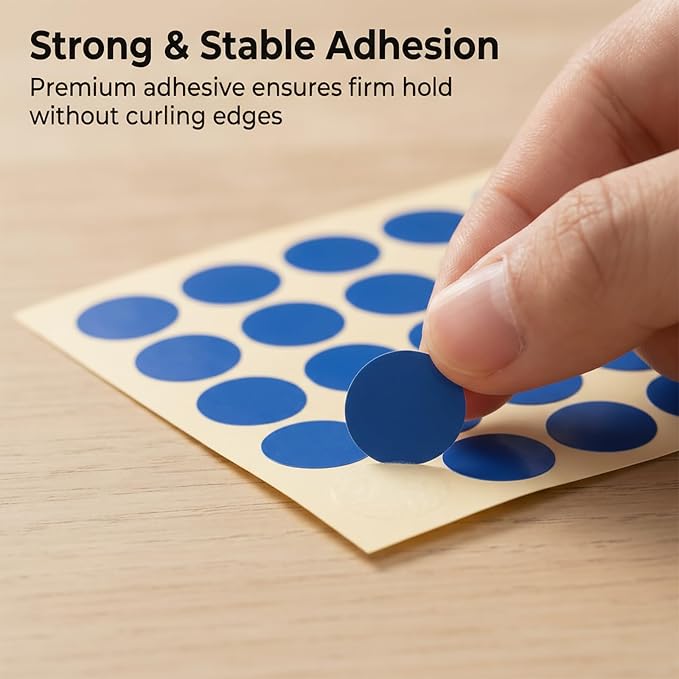 1980 Pcs Dound Stickers Blue 1/2 Inch Small Color Circle Dot Stickers Tiny Code Labels for Office Shop Yard Sale Home Marking (Blue, 1/2" (13mm))