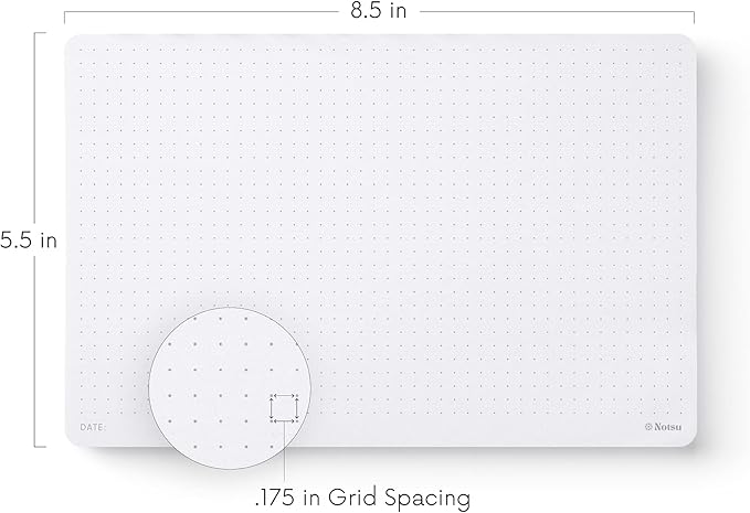 Dot Grid Desk Notepad, 2 Pack | Tear-Off Landscape Note Pad for Desk | Doubles as Mousepad | Premium Thick Dotted Paper, 50 Sheets, 5.5" x 8.5"