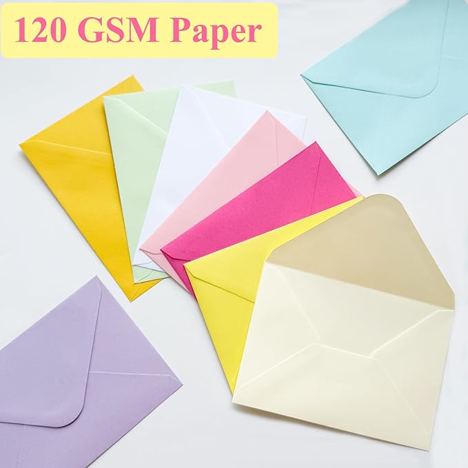 60 Pack Colored Envelopes 4x6, Self Adhesive A4 Envelopes for Greeting Cards, Business Cards, Photos, Invitation Envelopes for Wedding, Baby Shower, Party (20 Colors, 4.45 x 6.34")