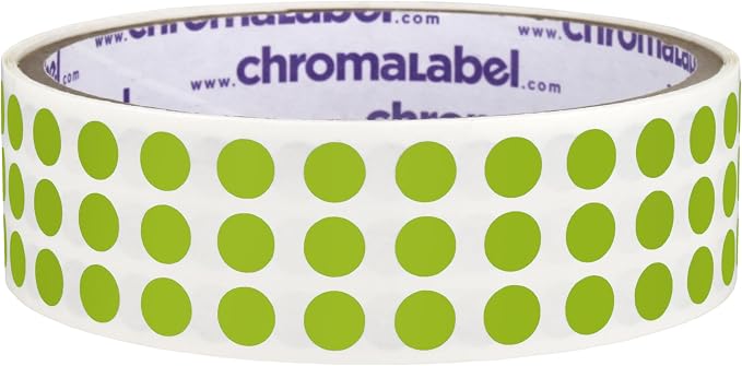 Chartreuse Dot Stickers, 1/4 Inch, 1000/Roll | Writable Semi-Gloss Chartreuse Circle Labels for Offices, Retail and Classrooms. Made in USA