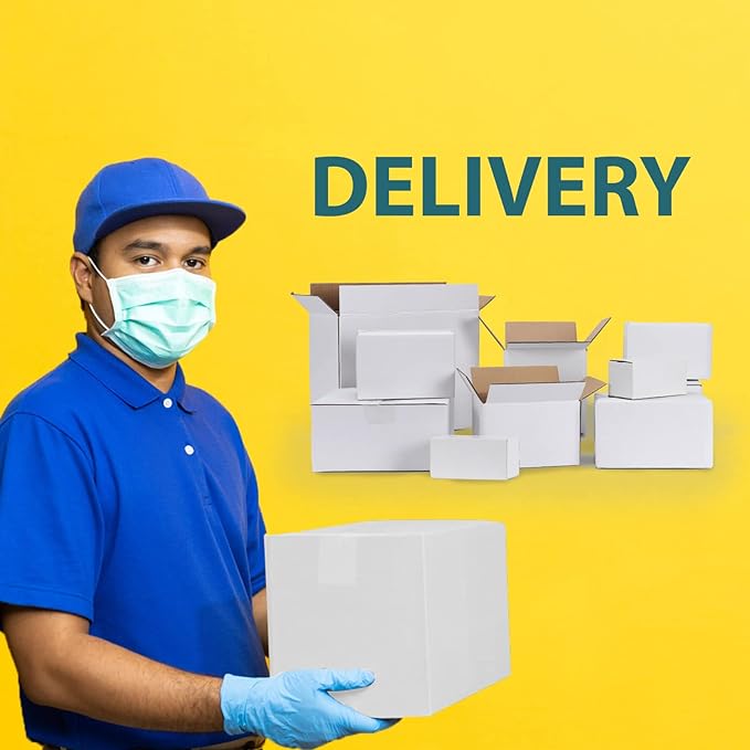Calenzana 7x5x5 Shipping Boxes Set of 40, White Corrugated Cardboard Box for Mailing Packing Gifts Small Business