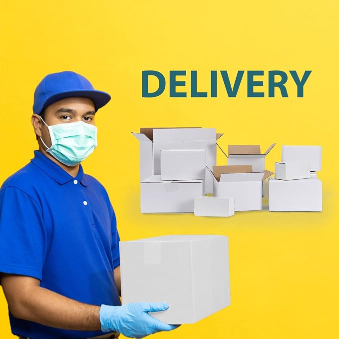 Calenzana 7x5x5 Shipping Boxes Set of 40, White Corrugated Cardboard Box for Mailing Packing Gifts Small Business