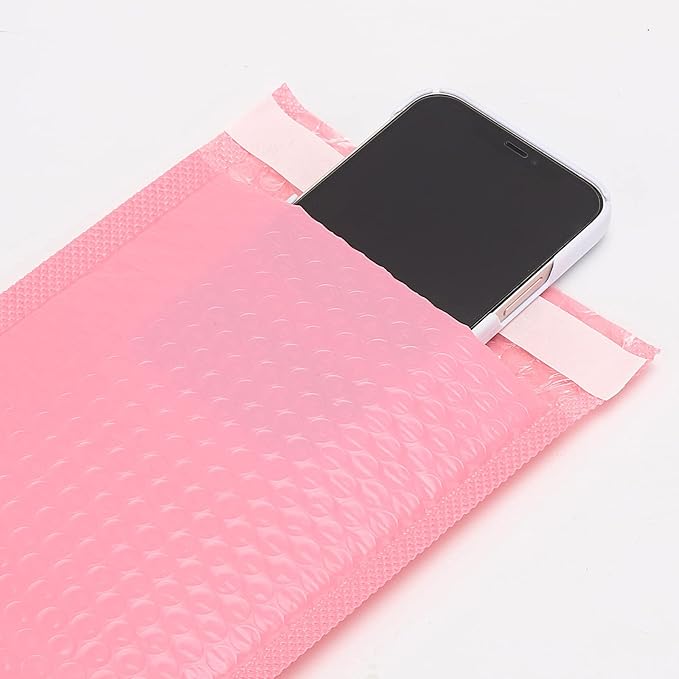 40 pcs Bubble Mailer Envelopes 7 x 5.2 Inch, Waterproof Self Seal Bubble Envelopes Padded Mailers for Small Business, Pink