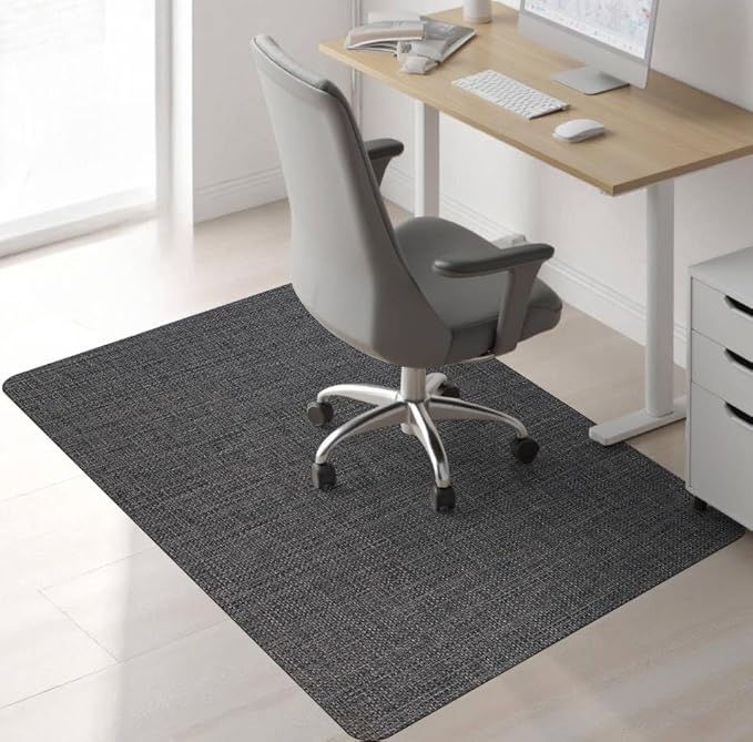 Sycoodeal Chair Mat, 48" x 60" Office Chair Mat for Hardwood and Tile Floor, Heavy Duty Floor Protector for Rolling Chairs, Non-Slip,Computer Mat for Home Office(Dark Coffee)