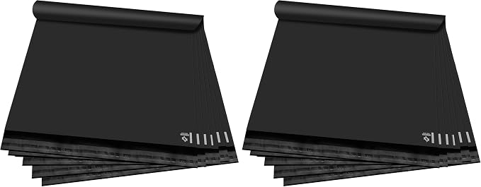 BLACK 19x24 50 PCS Large Poly Mailers Shipping Bags for Small Business – Self Sealing Package Envelopes (Pack of 2)
