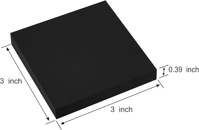 ZCZN 400 Sheets Pop-up Sticky Notes, 3 x 3 Inches, 4 Pads Bright Color Self-Stick Notes, 100 Sheets/Pad, Black