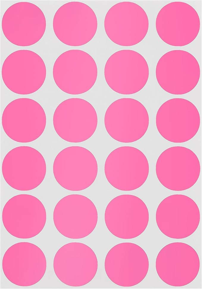 Rose Dot Stickers, 3/4 Inch, 1008/Pack | Semi-Gloss Paper Circle Labels for Offices, Retail, Classrooms, and Warehouses. Made in USA